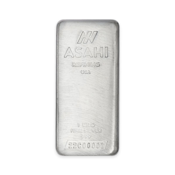 Front 1 Kilo Silver Bar – Asahi Refining