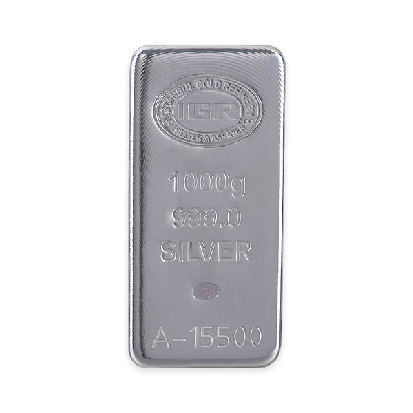 Front 1 Kilo Silver Bar – Istanbul Gold Refinery (IGR)