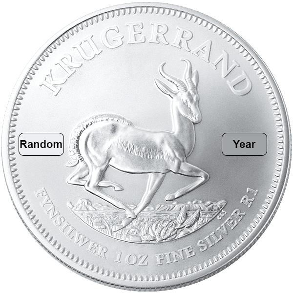 Back 1 oz South African Silver Krugerrand Coin (Random Year)
