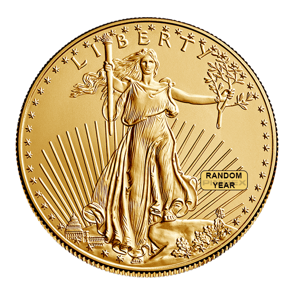 Front 1 oz American Gold Eagle Coin (Random Year)