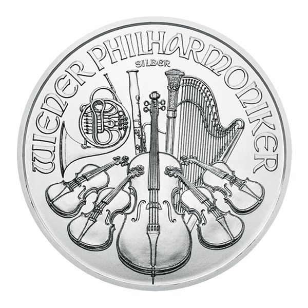 Front 1 oz Austrian Silver Philharmonic Coin (Random Year)