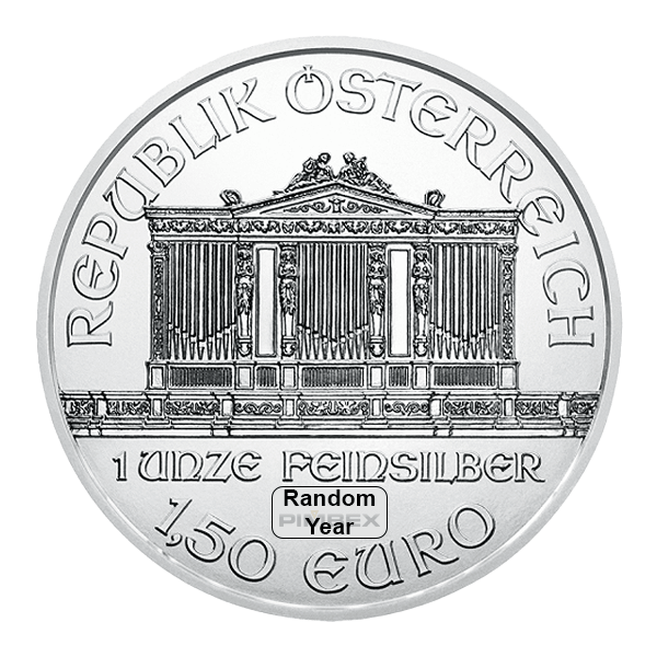 Back 1 oz Austrian Silver Philharmonic Coin (Random Year)