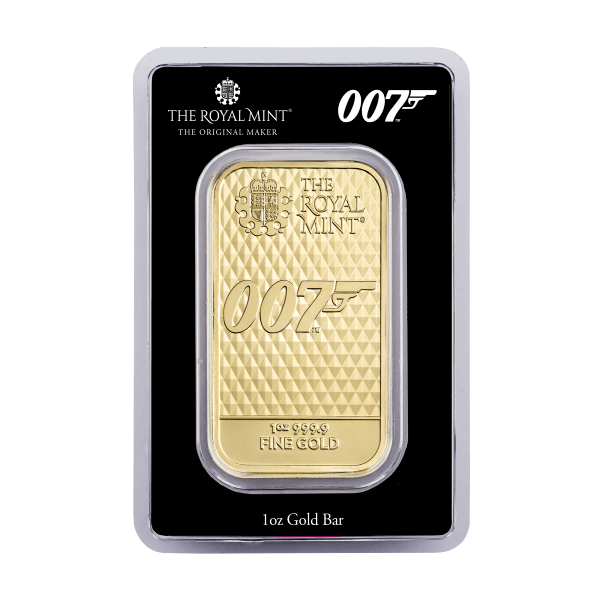 Front 1 oz Gold Bar – James Bond Diamonds Are Forever (with Assay)