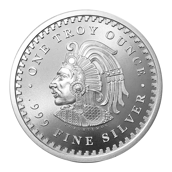 Front 1 oz Silver Round – Aztec Calendar