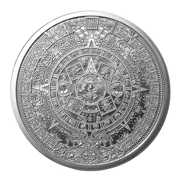 Back 1 oz Silver Round – Aztec Calendar