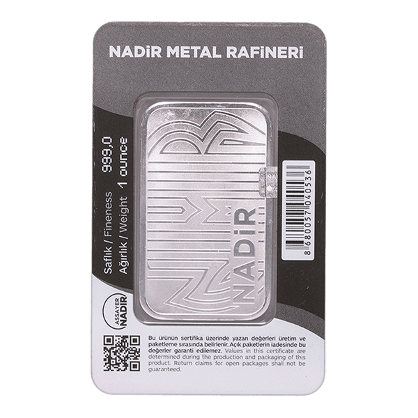 Back 1 oz Silver Bar – Nadir Refinery (with Assay)