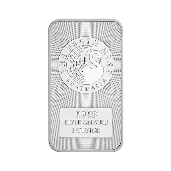 Front 1 oz Silver Bar – Perth Mint (Kangaroo)
