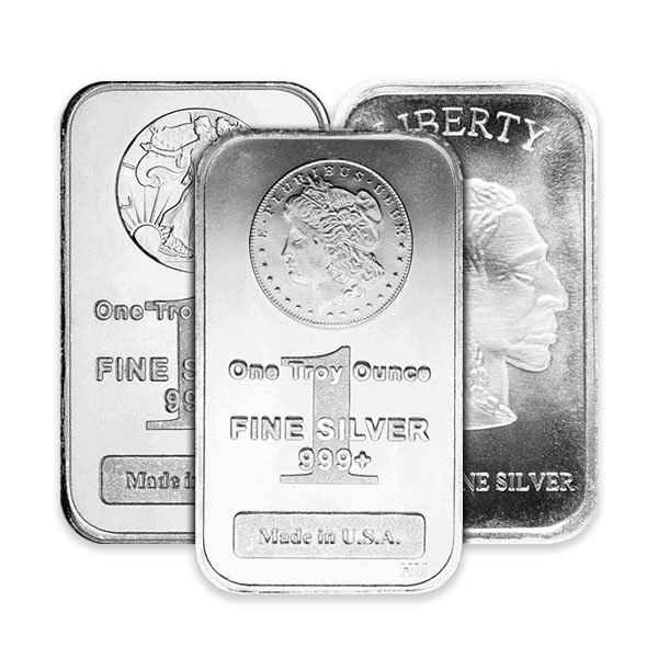 Front 1 oz Silver Bar - Various Mints