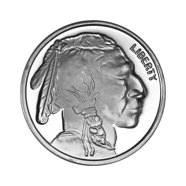 Front 1 oz Silver Round (Buffalo Design)