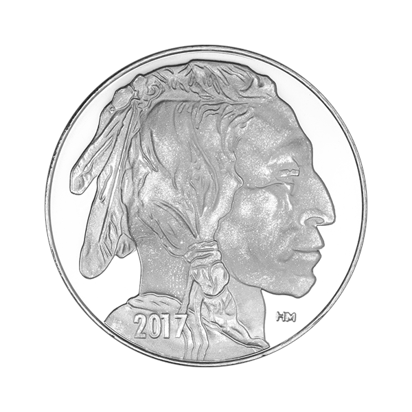 Front 1 oz Silver Round - Highland Mint (Buffalo Design)