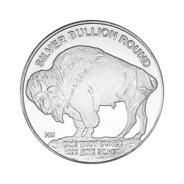 Back 1 oz Silver Round - Highland Mint (Buffalo Design)