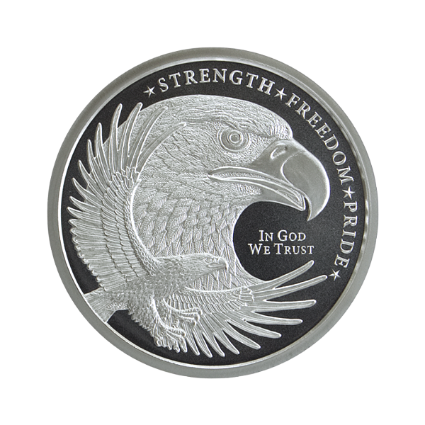 Front 1 oz Silver Round – Golden State Mint (Eagle Design)