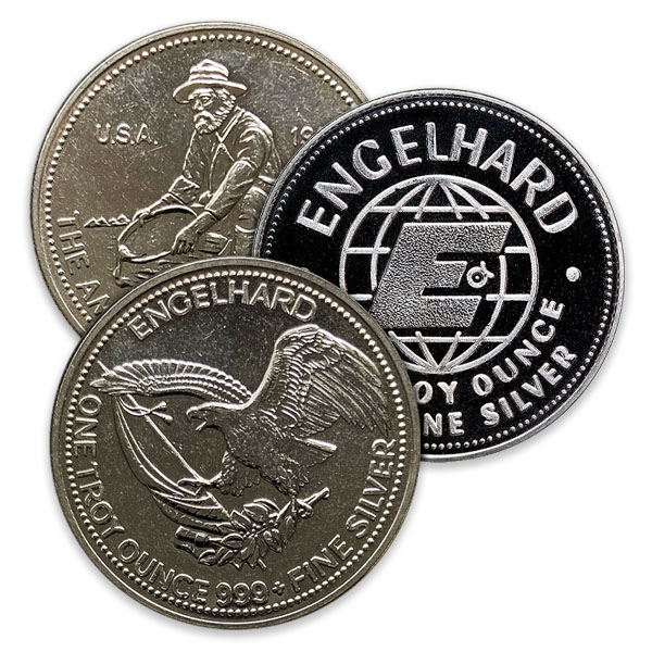 Front 1 oz Silver Round – Engelhard Prospector