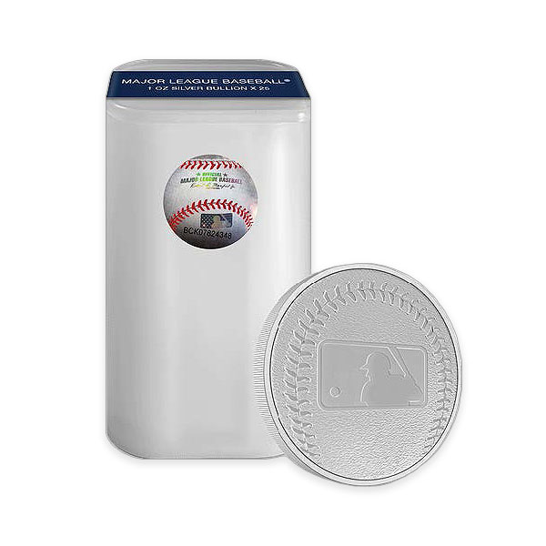 Front 1 oz Silver Round – Major League Baseball (Tube of 25)