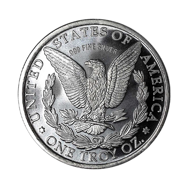Back 1 oz Silver Round – Regency Mint (Morgan Design)