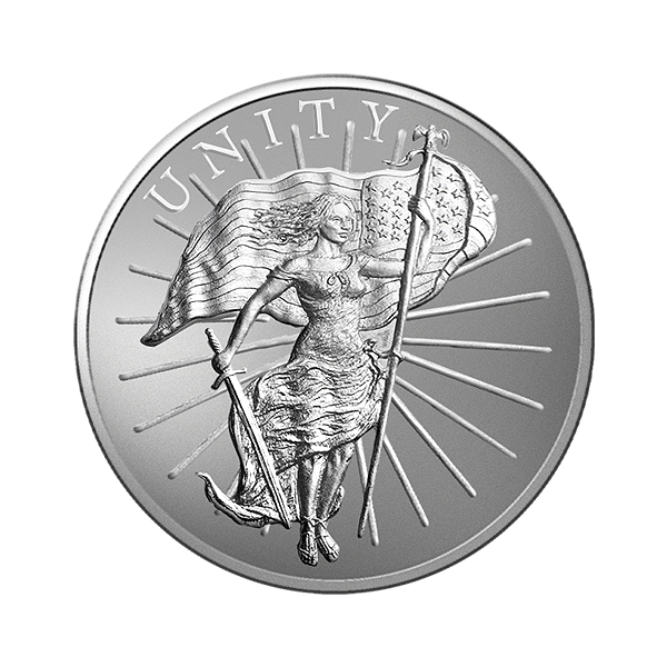 Front 1 oz Silver Round – Unity & Liberty