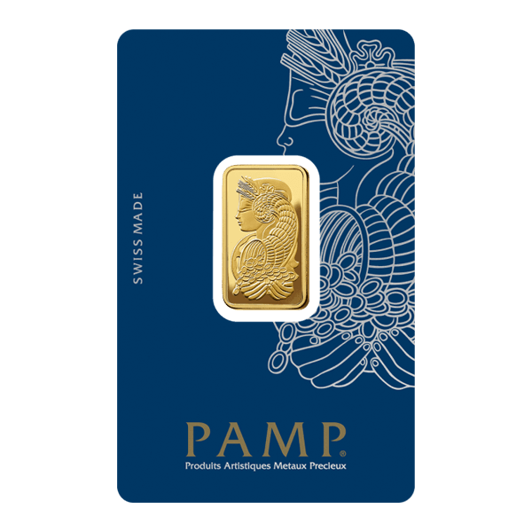 Front 10 Gram Gold Bar – PAMP Fortuna (with Assay)