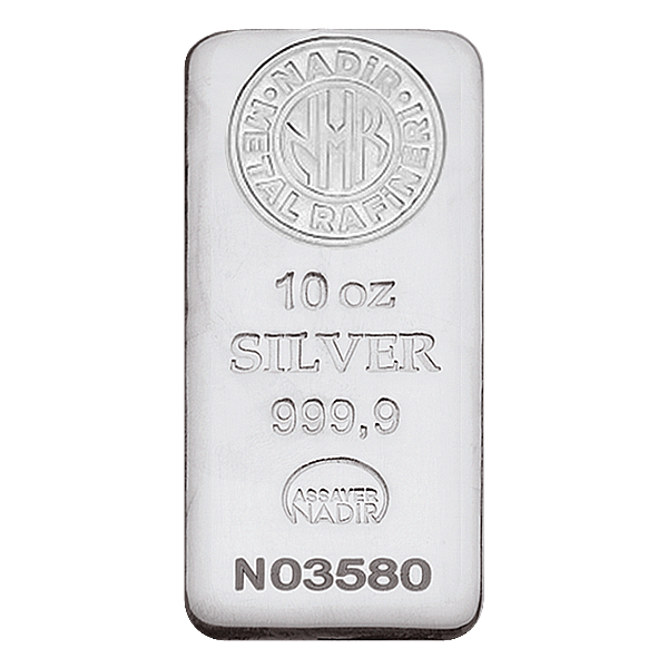 Front 10 oz Silver Bar – Nadir Refinery