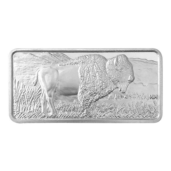 Front 10 oz Silver Bar – Highland Mint Buffalo