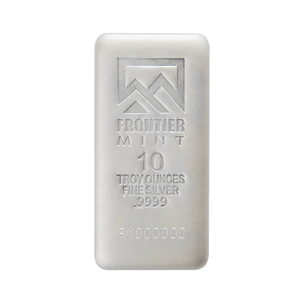 Front 10 oz Silver Bar – Frontier Mint (Matte Finish)