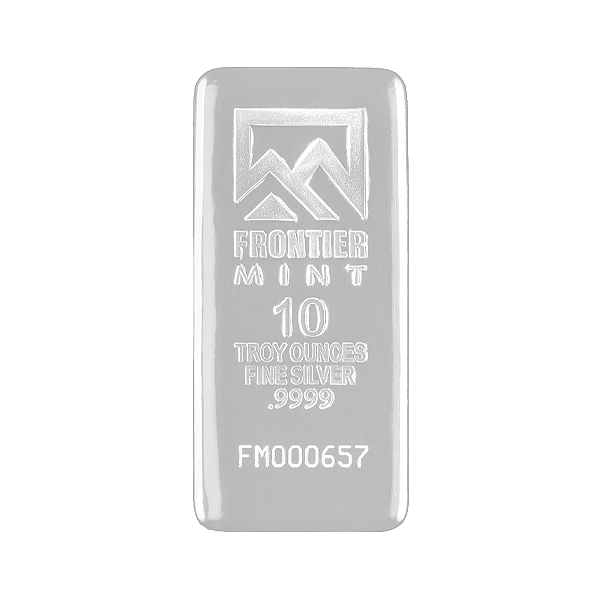 Front 10 oz Silver Bar – Frontier Mint (Mirror Finish)