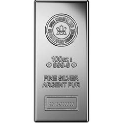 Product Image for 100 oz Silver Bar – Royal Canadian Mint