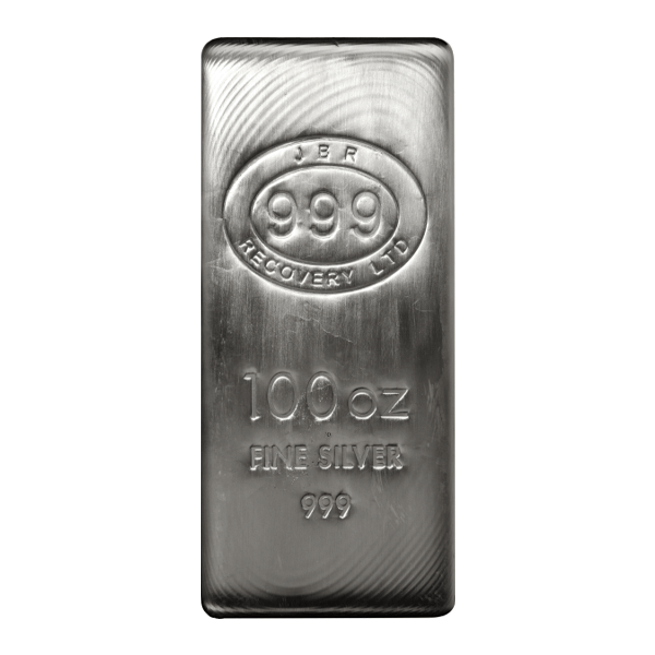Front 100 oz Silver Bar – JBR Recovery