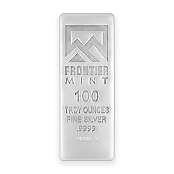 Product Image for 100 oz Silver Bar – Frontier Mint (Frosted Finish)