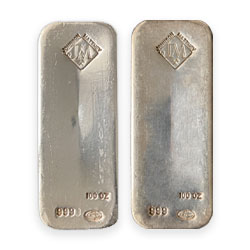 Product Image for 100 oz Silver Bar – Johnson Matthey