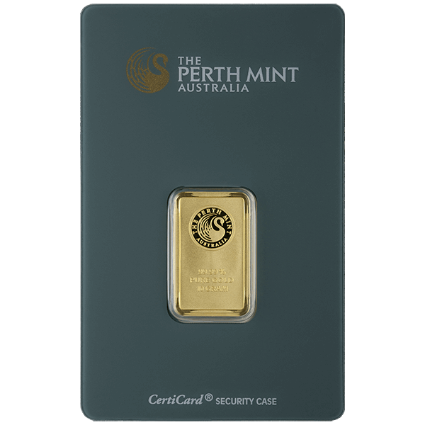 Front 10 Gram Gold Bar - Perth Mint (with Assay)