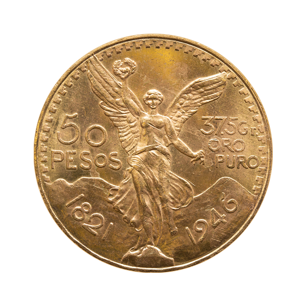 Front 1946 50 Pesos Mexican Gold Coin BU