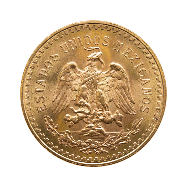 Back 1946 50 Pesos Mexican Gold Coin BU