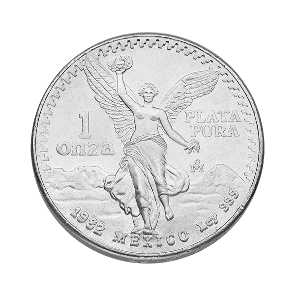 Front 1982 1 oz Mexican Silver Libertad Coin BU