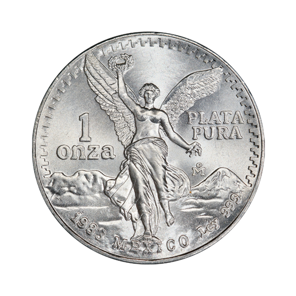 Front 1983 1 oz Mexican Silver Libertad Coin BU