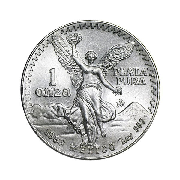 Front 1983 1 oz Mexican Silver Libertad Coin BU