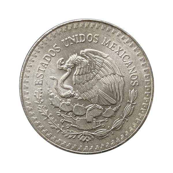 Back 1985 1 oz Mexican Silver Libertad Coin BU
