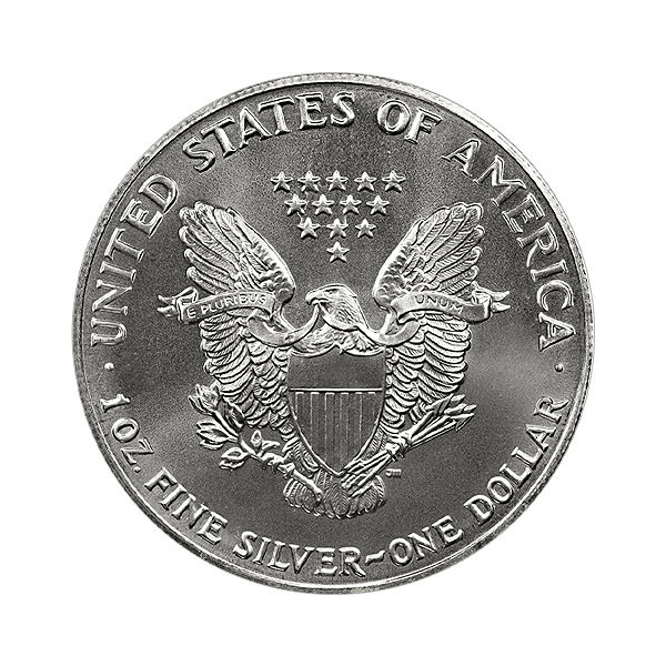 Back 1986 1 oz American Silver Eagle Coin BU