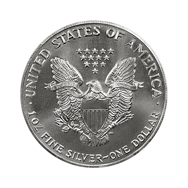 Back 1987 1 oz American Silver Eagle Coin BU