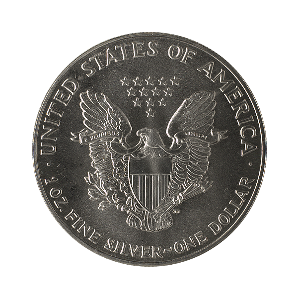 Back 1988 1 oz American Silver Eagle Coin BU
