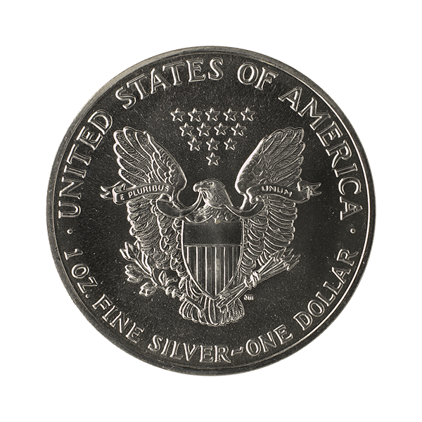 Back 1989 1 oz American Silver Eagle Coin BU