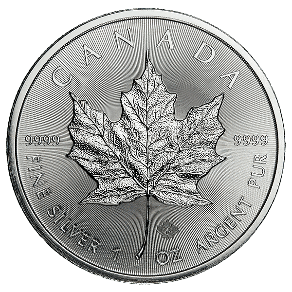 Front Product Image for 1 oz Canadian Silver Maple Leaf Coin (Random Year)