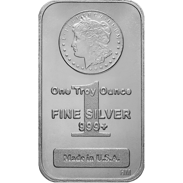 Front 1 oz Silver Bar - Highland Mint (Morgan Design)