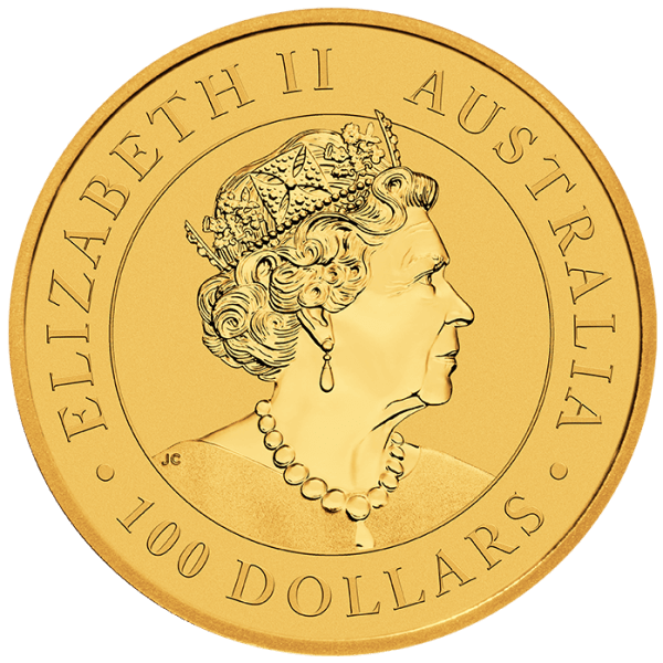 Back 2022 1 oz Australian Gold Kangaroo Coin BU 