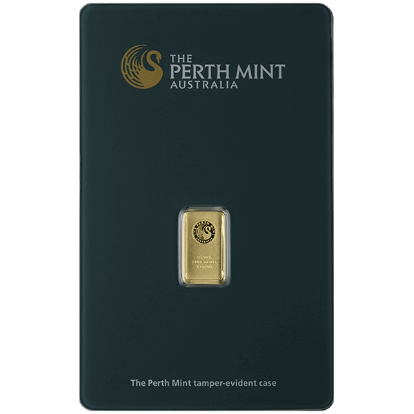 Front 1 Gram Gold Bar - Perth Mint (with Assay)