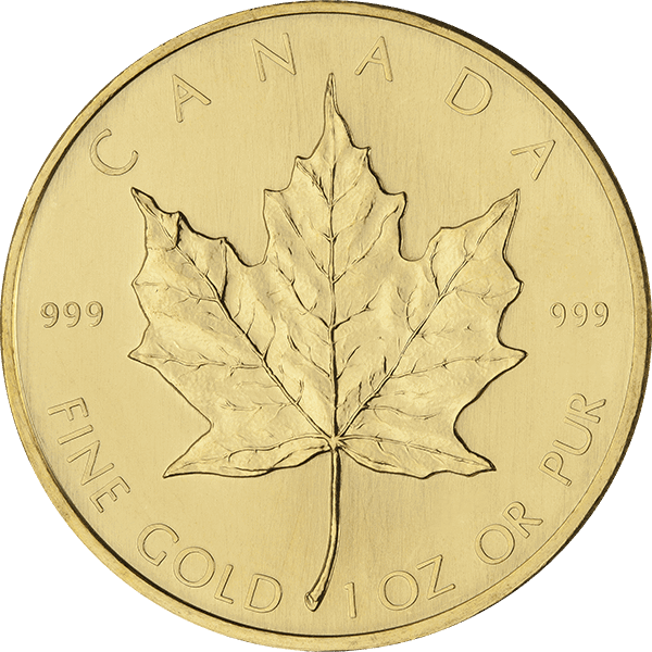 Front 1 oz Canadian Gold Maple Leaf Coin .999 Fine (1979-1982 Dates)