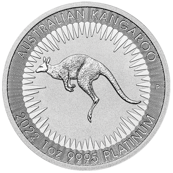 Front 2022 1 oz Australian Platinum Kangaroo Coin BU