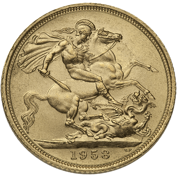Front British Gold Sovereign - Elizabeth II (1957 – 1968)