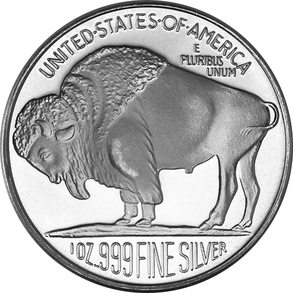 Back Product Image for 1 oz Silver Round (Buffalo Design)
