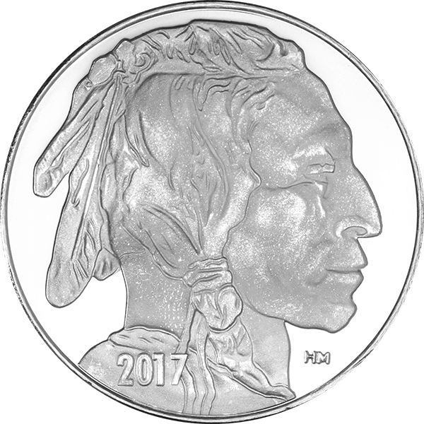 Front 1 oz Silver Round - Highland Mint (Buffalo Design)