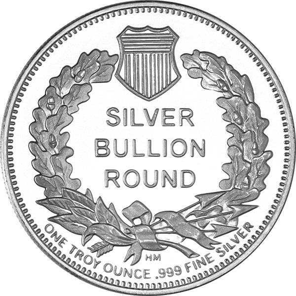 Back 1 oz Silver Round (Saint Gauden Design)